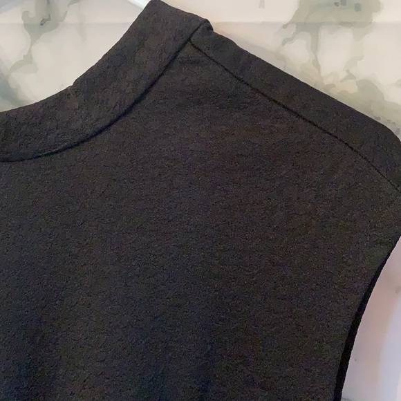 NWT Large High Neck Sleeveless Black Seamed Knit Bodycon Mini Dress - Picture 8 of 14